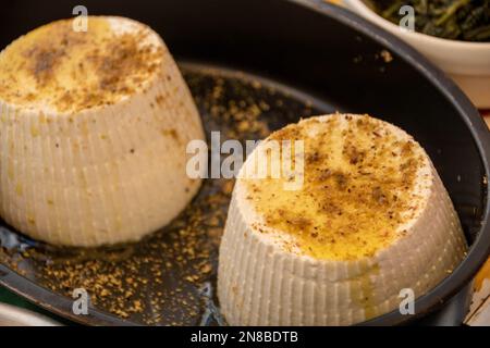 ricotta cheese with pistache on top Stock Photo