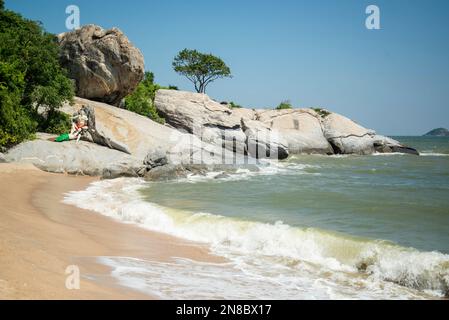 The Khao Tao Sai Noi Beach near the City of Hua Hin in the Province of Prachuap Khiri Khan in Thailand,  Thailand, Hua Hin, December, 2022 Stock Photo