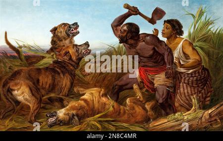 Hunted Slaves.  Richard Ansdell, RA.  1861. Stock Photo