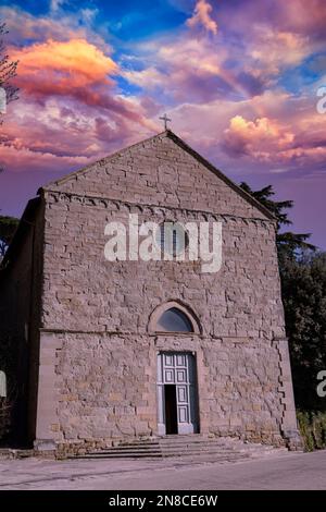 church of san domenico at sunset in the town of cortona tuscany Stock Photo