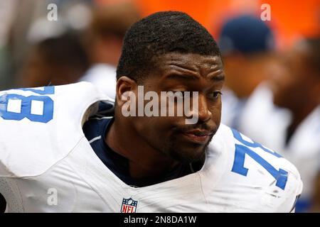 December 21, 2014: Dallas Cowboys tackle Jermey Parnell #78 during an NFL  football game between the Indianapolis Colts and the Dallas Cowboys at AT&T  Stadium in Arlington, TX Dallas defeated Indianapolis 42-7