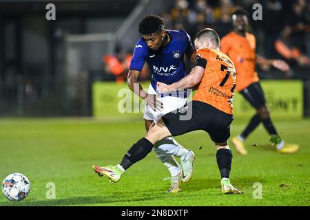 RSCA Futures' Nilson Angulo pictured in action during a soccer match  between RSC Anderlecht Futures (u23) and SK Beveren, Saturday 27 August  2022 in Brussels, on day 3 of the 2022-2023 'Challenger