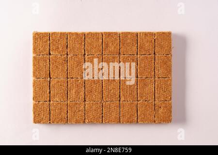 Artificial fabric background of brown color , top view,flat lay Stock Photo