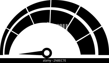 vector illustration of the black color silhouette of a speedometer icon Stock Vector