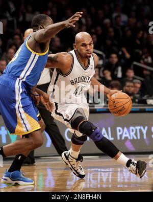 Brooklyn Nets forward Jerry Stackhouse (42) looks to pass during the game  against Orlando Magic in the second half at the Barclays Center in New York  City on November 11, 2012. Nets