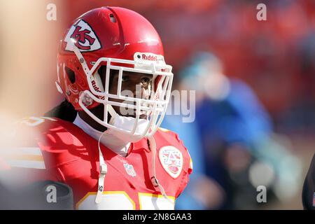 02 February 2011: Kansas City Chiefs running back, Jamaal Charles and CBS  Sports analyst Phil Simms at the FedEx air and Ground Players of the Year  press conference during Super Bowl XLV