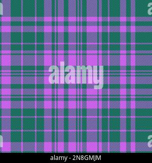 Plaid background texture. Check seamless vector. Tartan fabric textile pattern in pink and green colors. Stock Vector