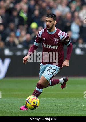 London, UK. 11th Feb, 2023. Said Benrahma of West Ham United in action. Premier League match, West Ham Utd v Chelsea at the London Stadium, Queen Elizabeth Olympic Park in London on Saturday 11th February 2023 . this image may only be used for Editorial purposes. Editorial use only pic by Sandra Mailer/Andrew Orchard sports photography/Alamy Live news Credit: Andrew Orchard sports photography/Alamy Live News Stock Photo