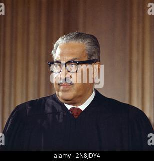 Supreme Court Associate Justice Thurgood Marshall is seen in Washington Oct. 24 1967. He is the first African American to serve on the United States Supreme Court. AP Photo Charles Tasnadi Stock Photo