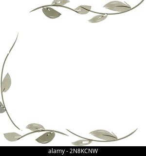 Watercolor hand painted frame with pink flowers, little green leaves and branches. Frame for wedding invitations, save the date or greeting cards on Stock Vector