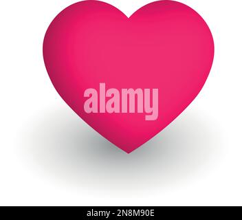 The isolated vector glossy pink love glowing heart icon, Intended to ...