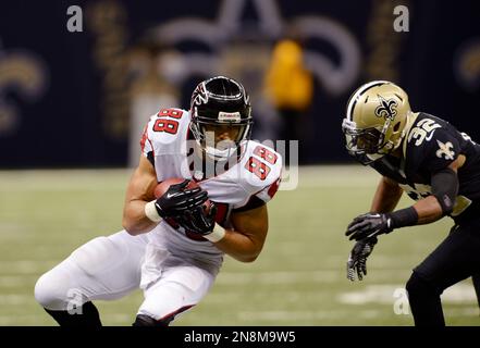 Tampa Bay Buccaneers defensive end Patrick O'Connor (79) works during the  first half of an NFL football game against the Atlanta Falcons, Sunday,  Jan. 8, 2023, in Atlanta. The Atlanta Falcons won