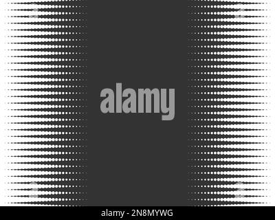 Abstract vector halftone texture of grey dots in linear arrangement on white background. Two side vertical gradient. Stock Vector