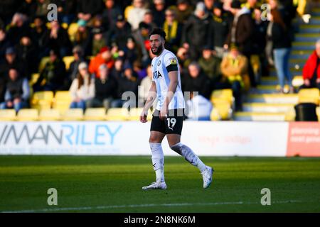 The EnviroVent Stadium, Harrogate, England - 11th February 2023 Kyle Wootton (19) of Stockport County - during the game Harrogate Town v Stockport County, EFL League 2, 2022/23, at The EnviroVent Stadium, Harrogate, England - 11th February 2023  Credit: Arthur Haigh/WhiteRosePhotos/Alamy Live News Stock Photo