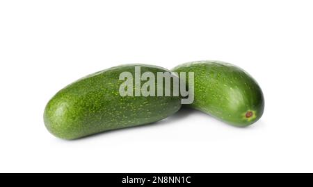 Fresh whole seedless avocados isolated on white Stock Photo
