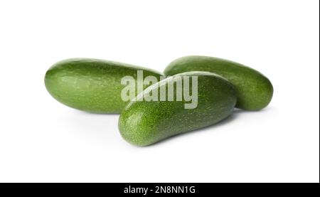Fresh whole seedless avocados isolated on white Stock Photo