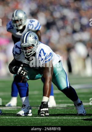 Dallas Cowboys tackle Tyron Smith (77) blocks for wide receiver Cole  Beasley (11) against the New York Giants on Sunday, Sept. 13, 2015, at AT&T  Stadium in Dallas. (Photo by Richard W.