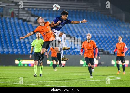 Ilay Camara (57) of RSC Anderlecht pictured during a soccer game between  KMSK Deinze and RSC Anderlecht Futures youth team during the 22 nd matchday  in the Challenger Pro League for the