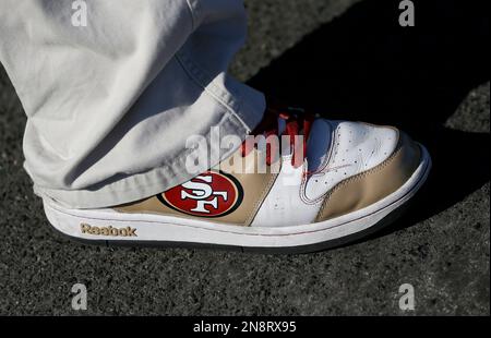 A house divided flag shows fans team preference during an NFL preseason  football game between the Denver Broncos and the San Francisco 49ers,  Monday, Aug. 19, 2019, in Denver. (AP Photo/Jack Dempsey