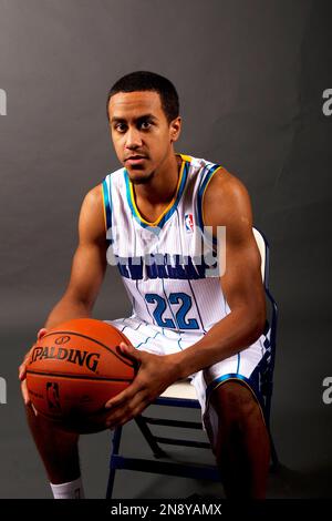 New Orleans Hornets guard Brian Roberts (22) poses for his portrait during  their NBA basketball media day at their practice facility in Westwego, La.,  Monday, Oct. 1, 2012. (AP Photo/Gerald Herbert Stock