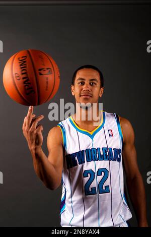 New Orleans Hornets guard Brian Roberts (22) poses for his portrait during  their NBA basketball media day at their practice facility in Westwego, La.,  Monday, Oct. 1, 2012. (AP Photo/Gerald Herbert Stock