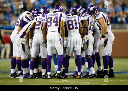 during the first half of a preseason NFL football game, Saturday, Aug. 22,  2015, in Minneapolis. (AP Photo/Andy King Stock Photo - Alamy