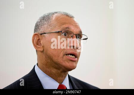 NASA administrator Charles Bolden speaks while he waits for Spain's Prime Minister Mariano Rajoy before a meeting at the Moncloa Palace, in Madrid, Friday, Sept. 28, 2012. (AP Photo/Daniel Ochoa De Olza)