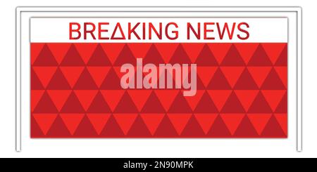 Breaking news with triangle banner isolated on white background. Banner design template. Business or Technology News Background. Vector illustration Stock Vector