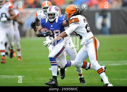 Injured Cleveland Browns running back Peyton Hillis (sock hat