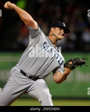 Seattle Mariners relief pitcher Matt Festa throws to the Texas Rangers  during a baseball game, Sunday, June 4, 2023, in Arlington, Texas. (AP  Photo/Tony Gutierrez Stock Photo - Alamy