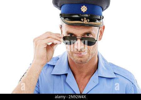 Police officer poses in uniform and sunglasses Stock Photo - Alamy