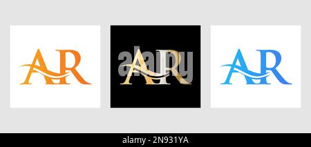 Initial Monogram Letter AR Logo Design. AR Logotype Template Stock Vector