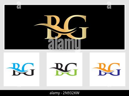 Initial Monogram Letter BG Logo Design. BG Logotype Template Stock Vector