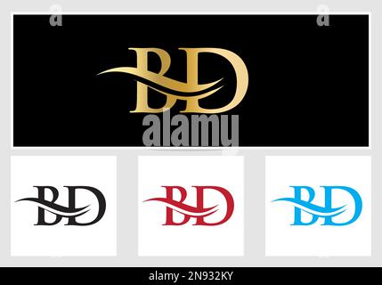 Initial Monogram Letter BD Logo Design. BD Logotype Template Stock Vector