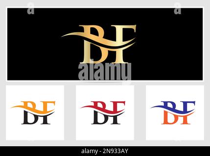 Initial Monogram Letter BF Logo Design. BF Logotype Template Stock Vector