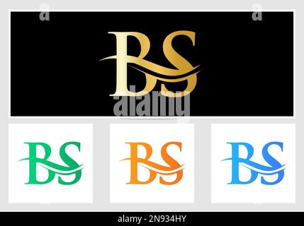 Initial Monogram Letter BS Logo Design. BS Logotype Template Stock Vector
