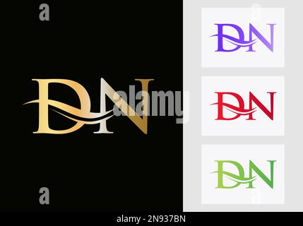 Initial Monogram Letter DN Logo Design. DN Logotype Template Stock Vector