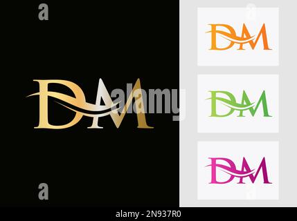 DM Letter Logo Design on Black Background. DM Creative Initials Letter Logo  Concept. Dm Letter Design Stock Vector - Illustration of dmletter, brand:  211271734