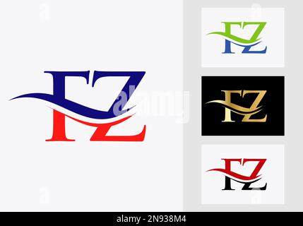 Initial Monogram Letter FZ Logo Design. FZ Logotype Template Stock Vector