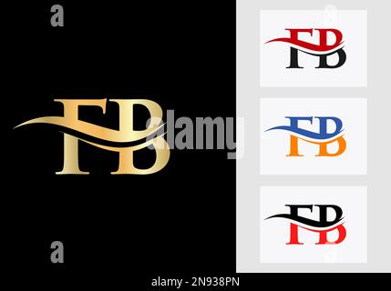 Initial Monogram Letter FB Logo Design. FB Logotype Template Stock Vector