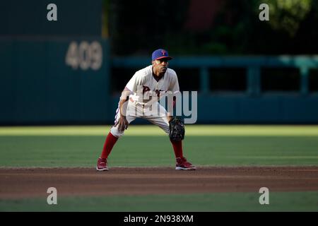 Philadelphia Phillies' Jimmy Rollins waits to hit during batting