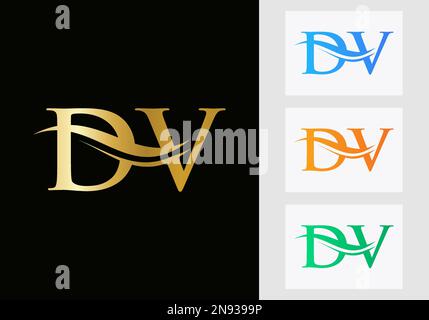 Initial Monogram Letter DV Logo Design. DV Logotype Template Stock Vector