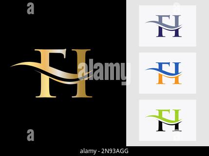 Initial Monogram Letter FI Logo Design. FI Logotype Template Stock Vector
