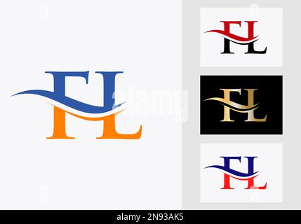 Initial Monogram Letter FL Logo Design. FL Logotype Template Stock Vector