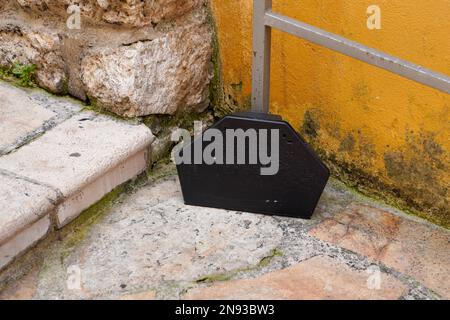 Bordeaux , Aquitaine  France - 09 02 2023 : protecta lp pest control logo brand and text sign on outdoor Rat bait stations trap hexagonal black plasti Stock Photo