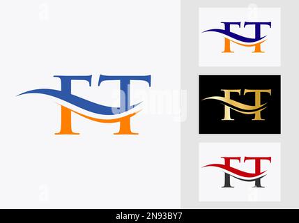 Initial Monogram Letter FT Logo Design. FT Logotype Template Stock Vector