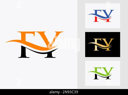 Initial Monogram Letter FY Logo Design. FY Logotype Template Stock Vector