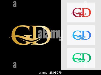 Initial Monogram Letter GD Logo Design. GD Logotype Template Stock Vector