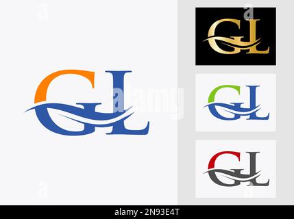 Initial Monogram Letter GL Logo Design. GL Logotype Template Stock Vector