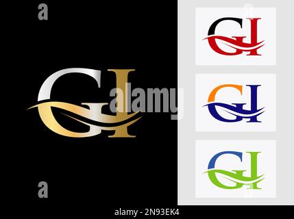 Initial Monogram Letter GI Logo Design. GI Logotype Template Stock Vector